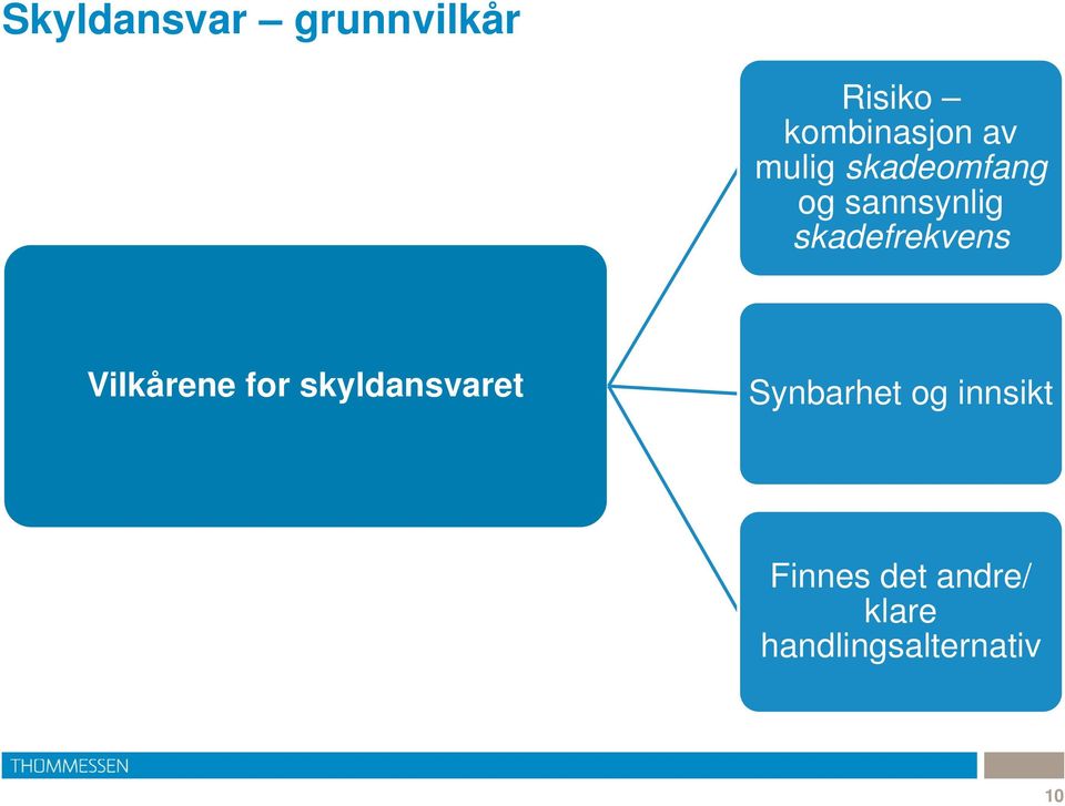 Vilkårene for skyldansvaret Synbarhet og