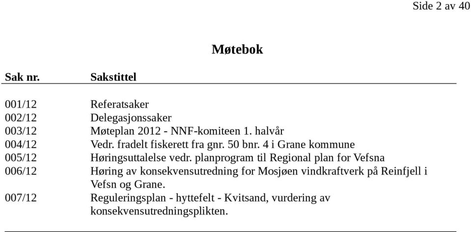 1. halvår Vedr. fradelt fiskerett fra gnr. 50 bnr. 4 i Grane kommune Høringsuttalelse vedr.