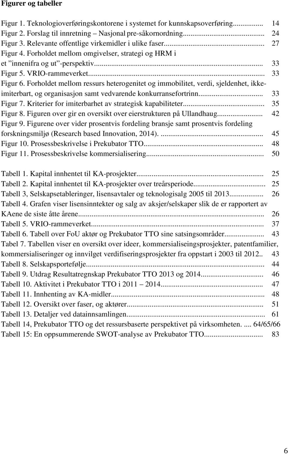 Forholdet mellom ressurs heterogenitet og immobilitet, verdi, sjeldenhet, ikkeimiterbart, og organisasjon samt vedvarende konkurransefortrinn... 33 Figur 7.