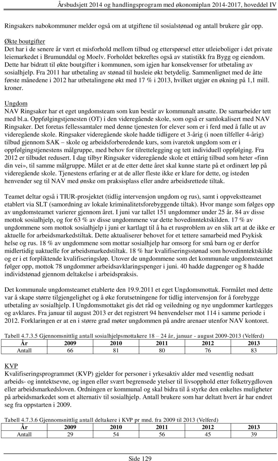 Forholdet bekreftes også av statistikk fra Bygg og eiendom. Dette har bidratt til økte boutgifter i kommunen, som igjen har konsekvenser for utbetaling av sosialhjelp.