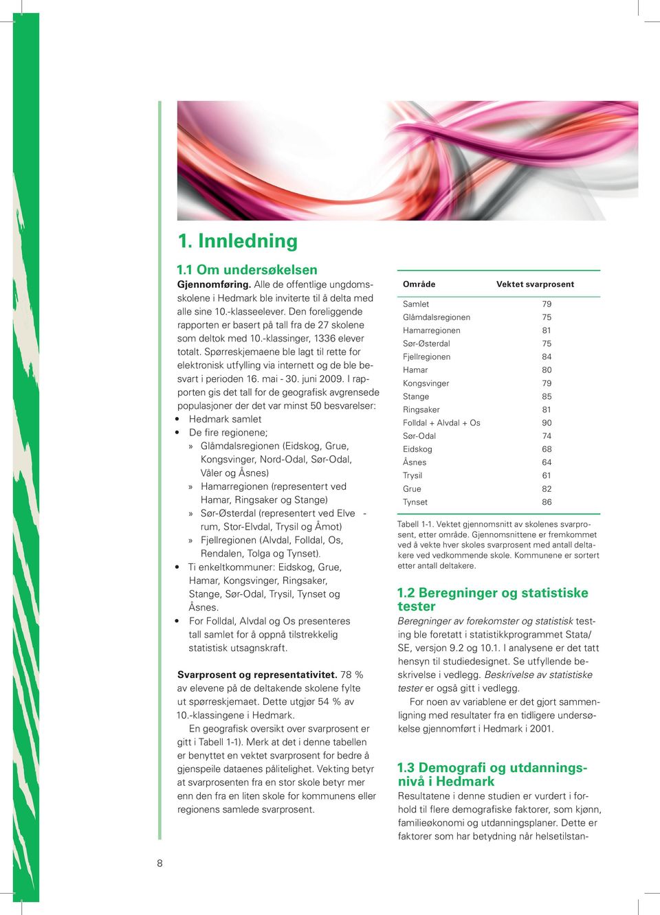 Spørreskjemaene ble lagt til rette for elektronisk utfylling via internett og de ble besvart i perioden 16. mai - 3. juni 29.