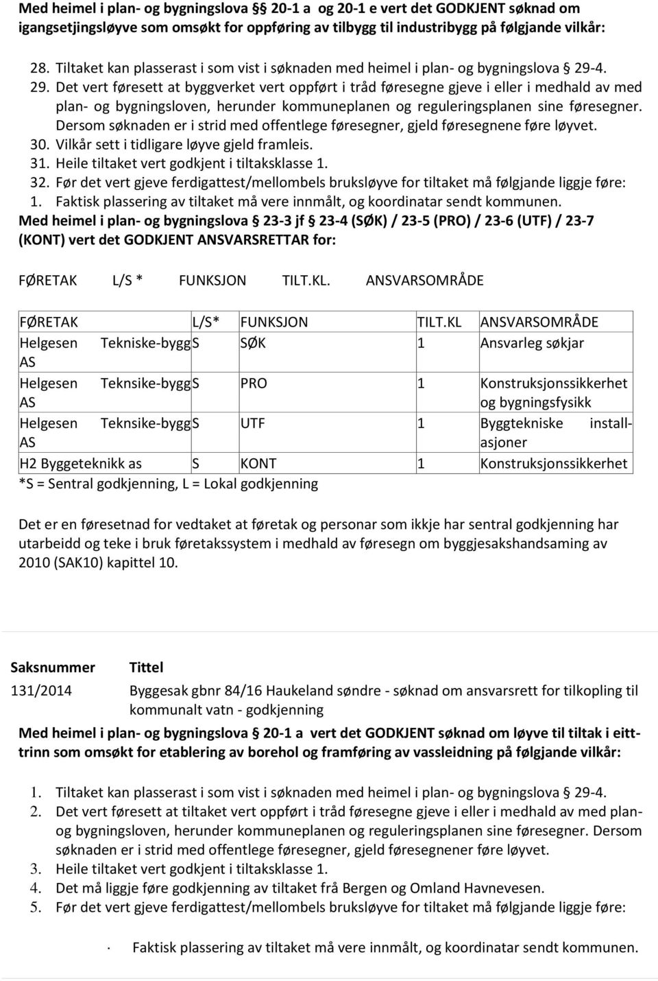 4. 29. Det vert føresett at byggverket vert oppført i tråd føresegne gjeve i eller i medhald av med plan- og bygningsloven, herunder kommuneplanen og reguleringsplanen sine føresegner.