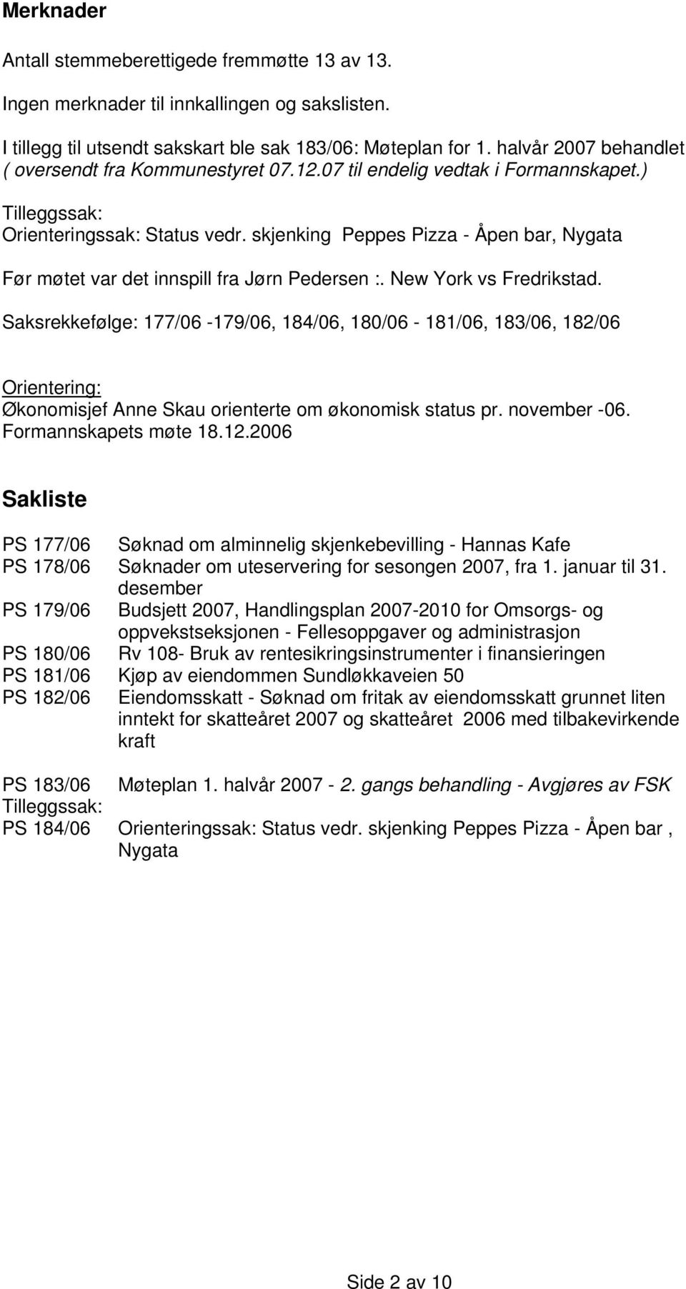 skjenking Peppes Pizza - Åpen bar, Nygata Før møtet var det innspill fra Jørn Pedersen :. New York vs Fredrikstad.