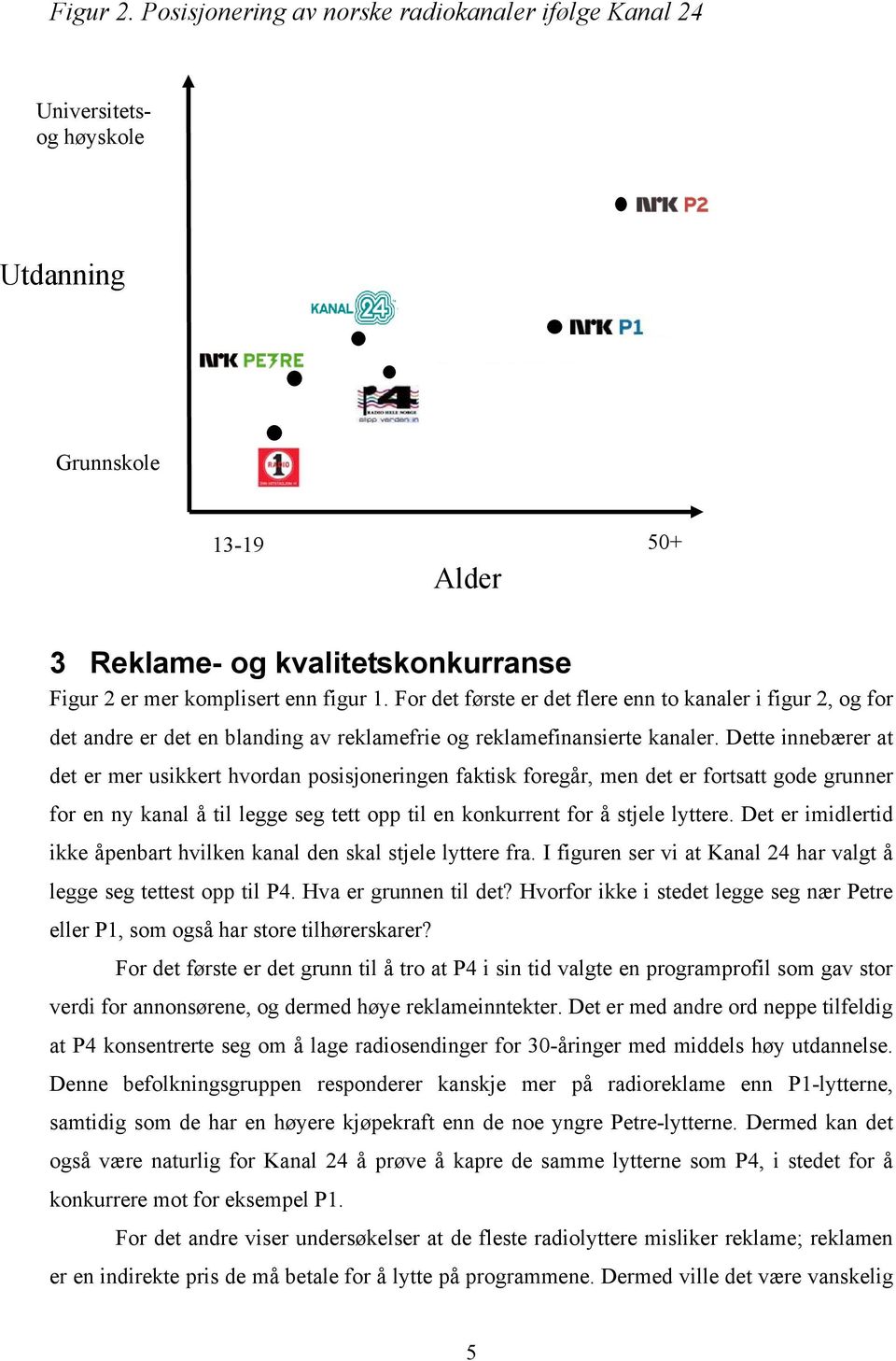 Dette innebærer at det er mer usikkert hvordan posisjoneringen faktisk foregår, men det er fortsatt gode grunner for en ny kanal å til legge seg tett opp til en konkurrent for å stjele lyttere.