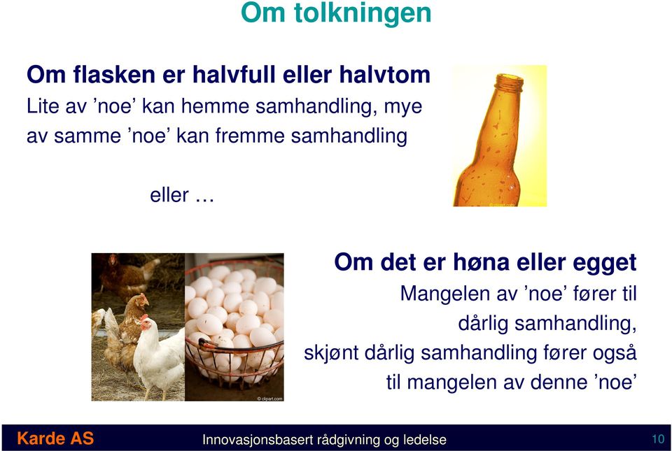 egget Mangelen av noe fører til dårlig samhandling, skjønt dårlig samhandling