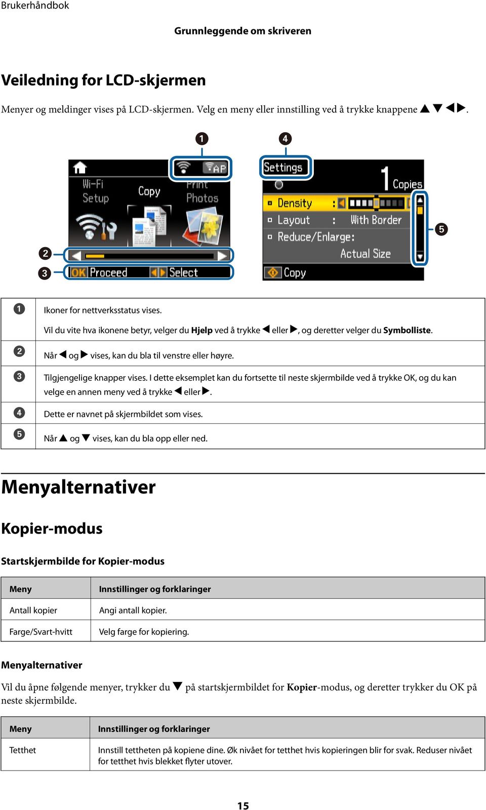 I dette eksemplet kan du fortsette til neste skjermbilde ved å trykke OK, og du kan velge en annen meny ved å trykke l eller r. Dette er navnet på skjermbildet som vises.