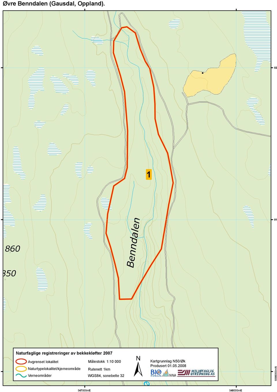 Avgrenset lokalitet Målestokk 1:10 000 Naturtypelokalitet/kjerneområde