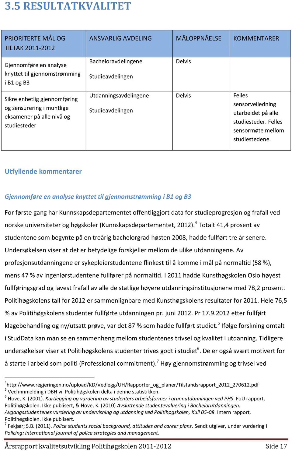 på alle studiesteder. Felles sensormøte mellom studiestedene.