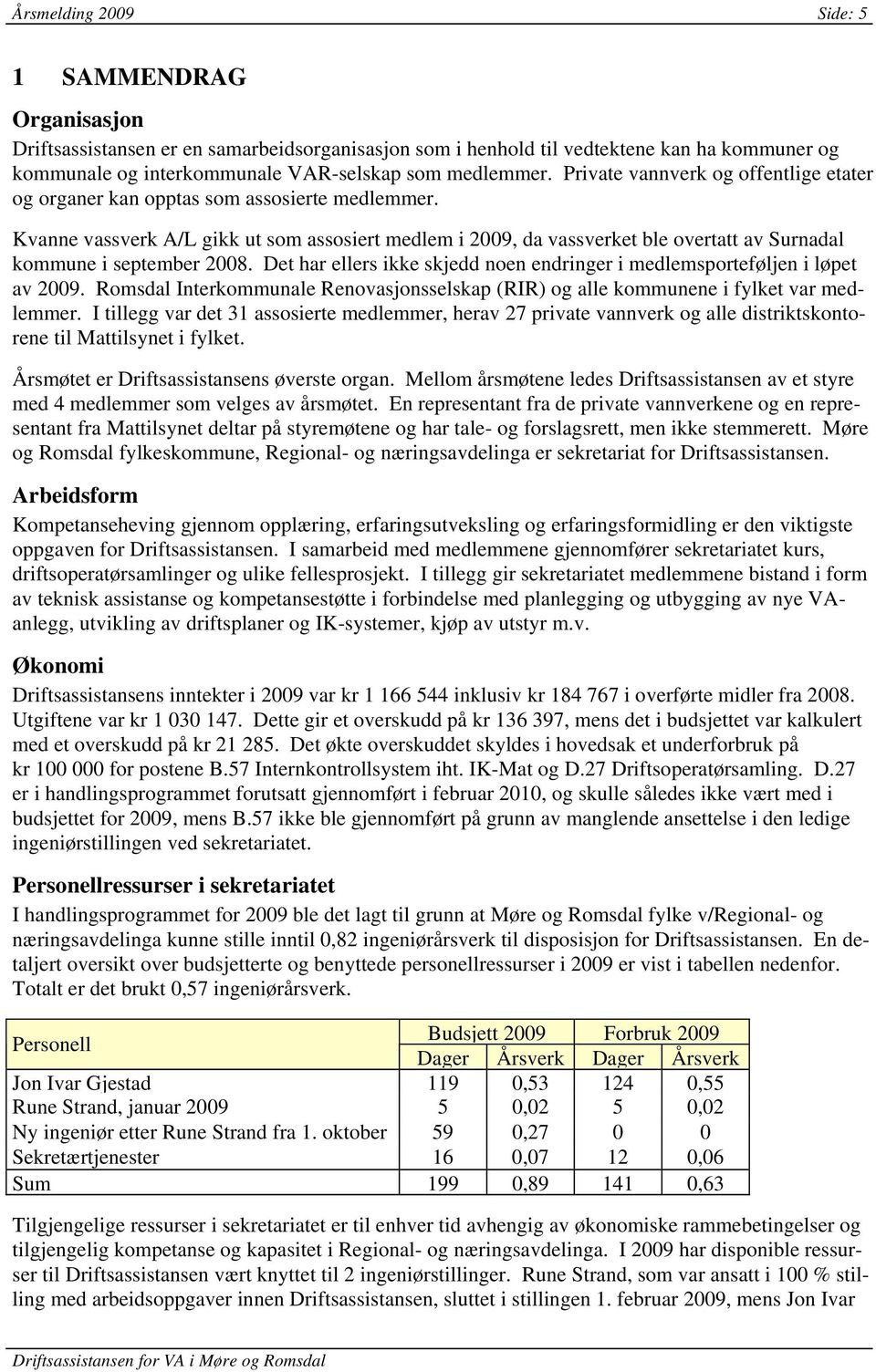 Kvanne vassverk A/L gikk ut som assosiert medlem i 2009, da vassverket ble overtatt av Surnadal kommune i september 2008.