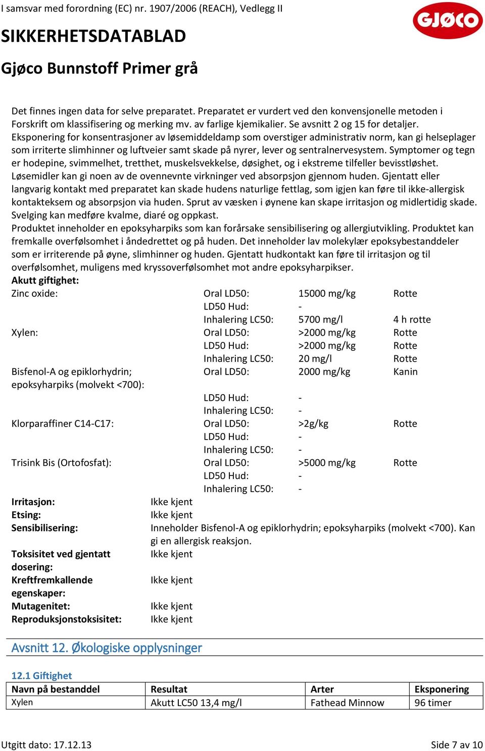 Symptomer og tegn er hodepine, svimmelhet, tretthet, muskelsvekkelse, døsighet, og i ekstreme tilfeller bevisstløshet. Løsemidler kan gi noen av de ovennevnte virkninger ved absorpsjon gjennom huden.