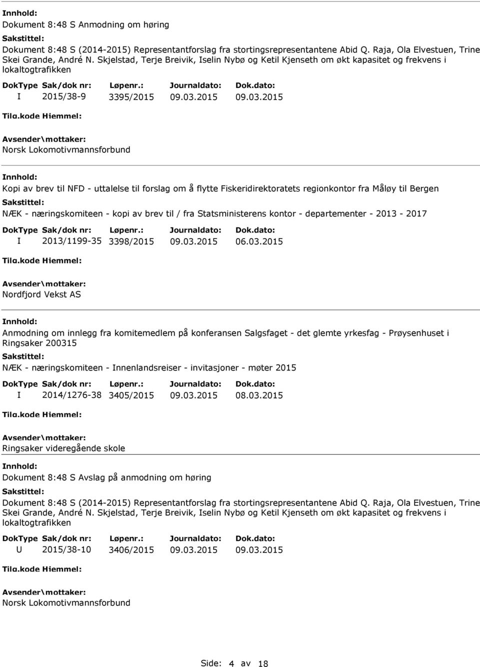 å flytte Fiskeridirektoratets regionkontor fra Måløy til Bergen NÆK - næringskomiteen - kopi av brev til / fra Statsministerens kontor - departementer - 2013-2017 2013/1199-35 3398/2015 Nordfjord