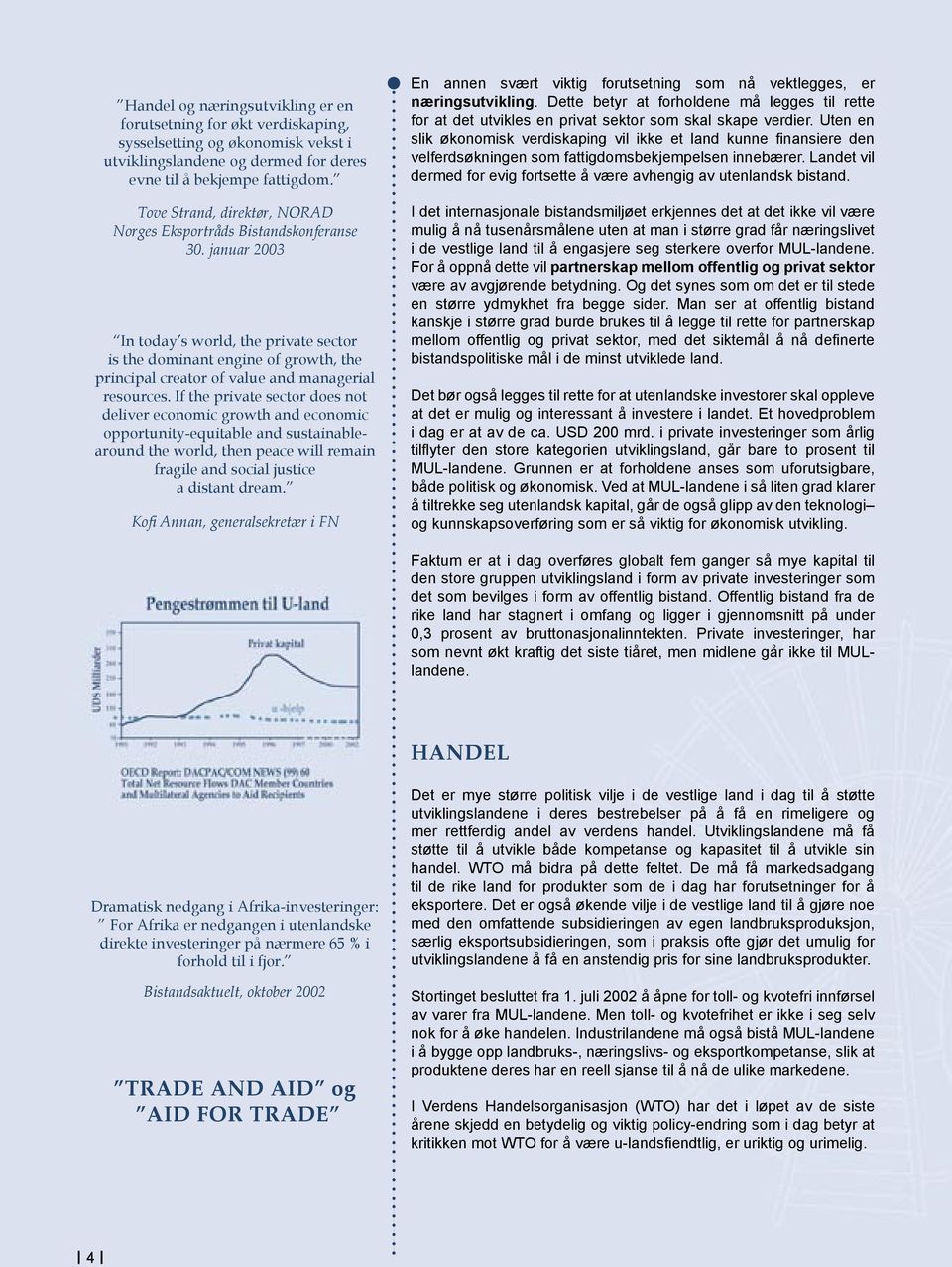 januar 2003 In today s world, the private sector is the dominant engine of growth, the principal creator of value and managerial resources.