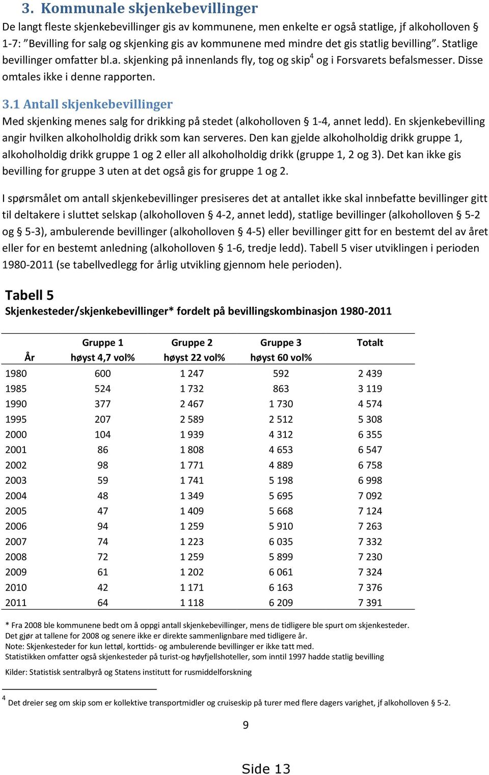 1 Antall skjenkebevillinger Med skjenking menes salg for drikking på stedet (alkoholloven 1-4, annet ledd). En skjenkebevilling angir hvilken alkoholholdig drikk som kan serveres.