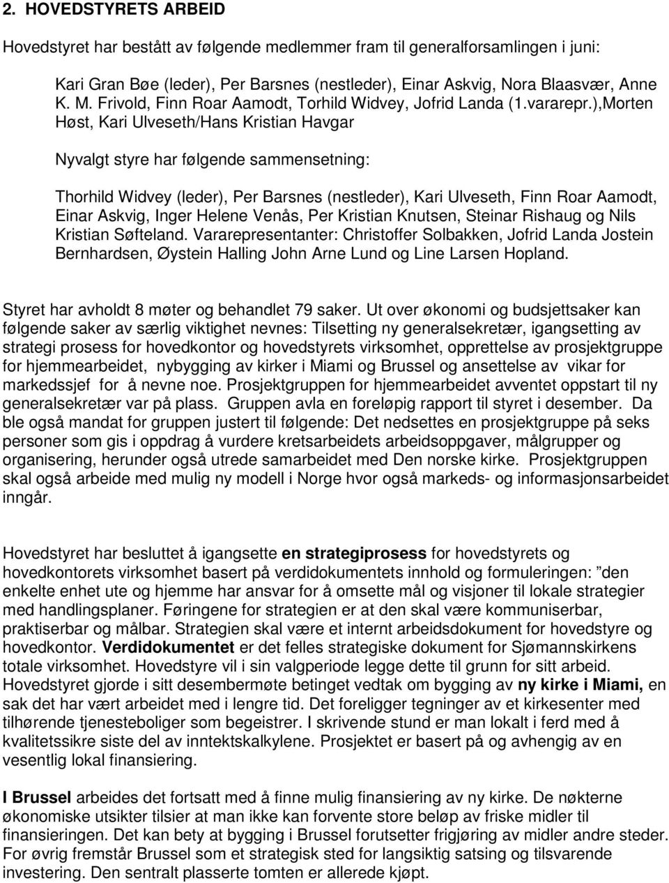 ),Morten Høst, Kari Ulveseth/Hans Kristian Havgar Nyvalgt styre har følgende sammensetning: Thorhild Widvey (leder), Per Barsnes (nestleder), Kari Ulveseth, Finn Roar Aamodt, Einar Askvig, Inger