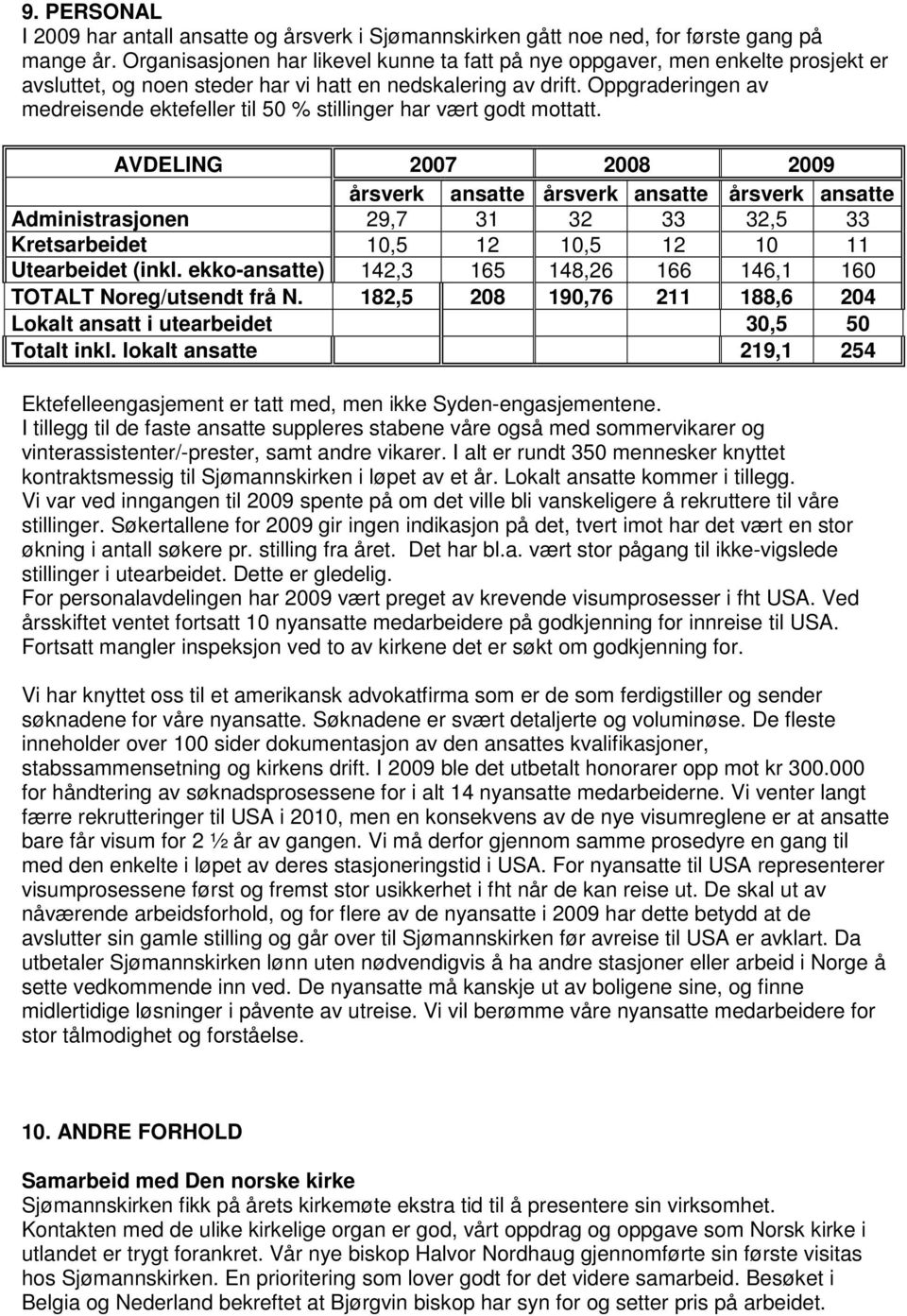 Oppgraderingen av medreisende ektefeller til 50 % stillinger har vært godt mottatt.