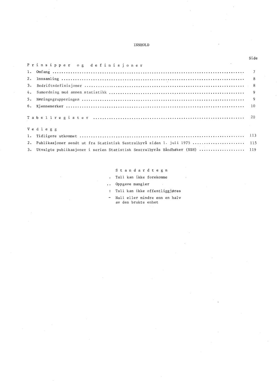 utkommet 113 2 Publikasjoner sendt ut fra Statistisk Sentralbyrå siden 1 juli 1975 115 3 Utvalgte publikasjoner i serien Statistisk