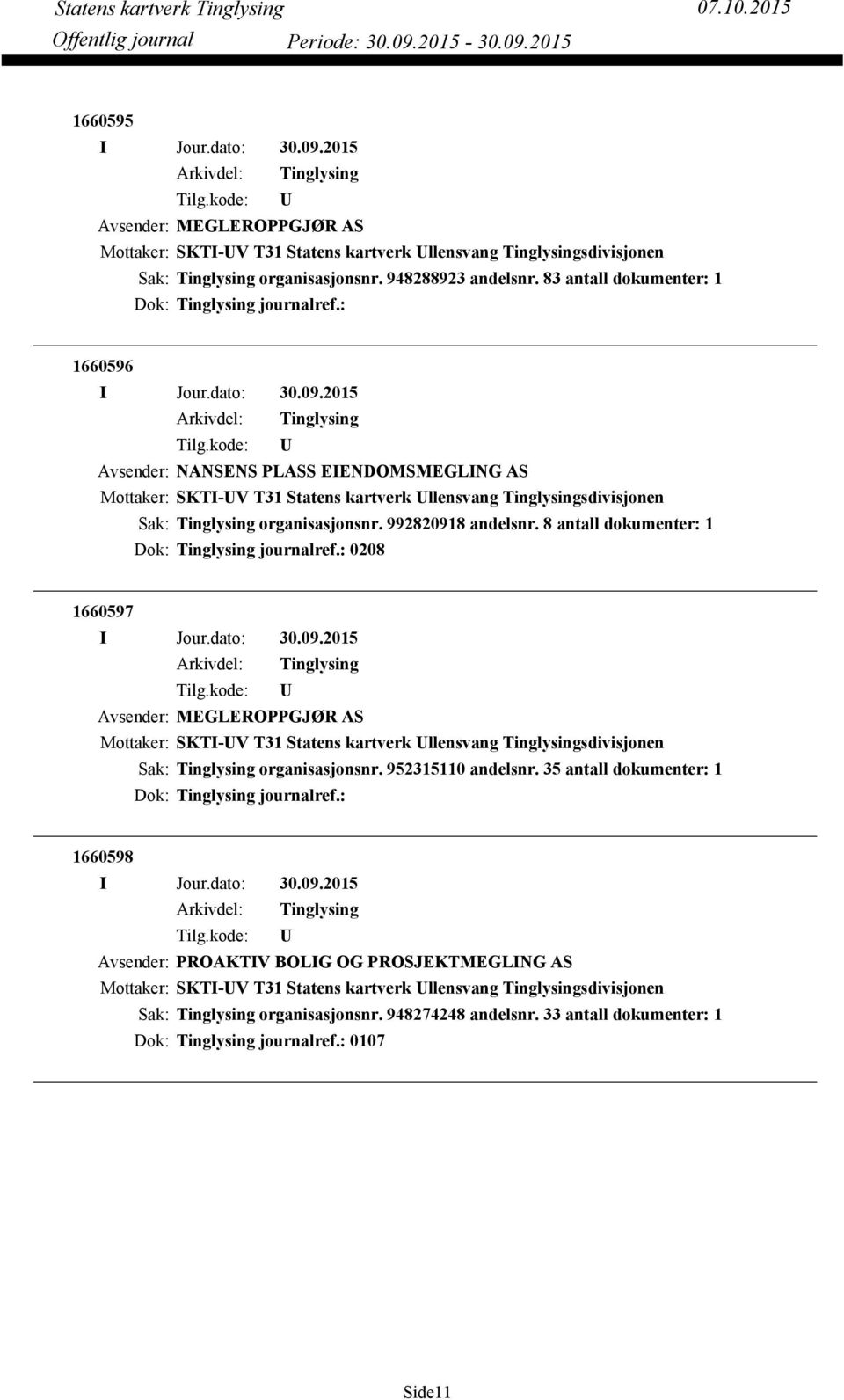 8 antall dokumenter: 1 Dok: journalref.: 0208 1660597 Avsender: MEGLEROPPGJØR AS organisasjonsnr. 952315110 andelsnr.