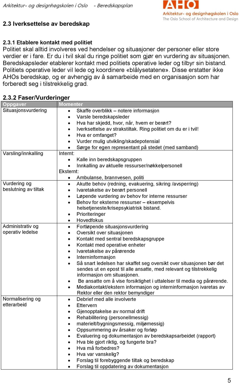 Diss rstattr ikk AHOs brdskap, og r avhngig av å samarbid md n organisasjon som har forbrdt sg i tilstrkklig grad. 2.3.