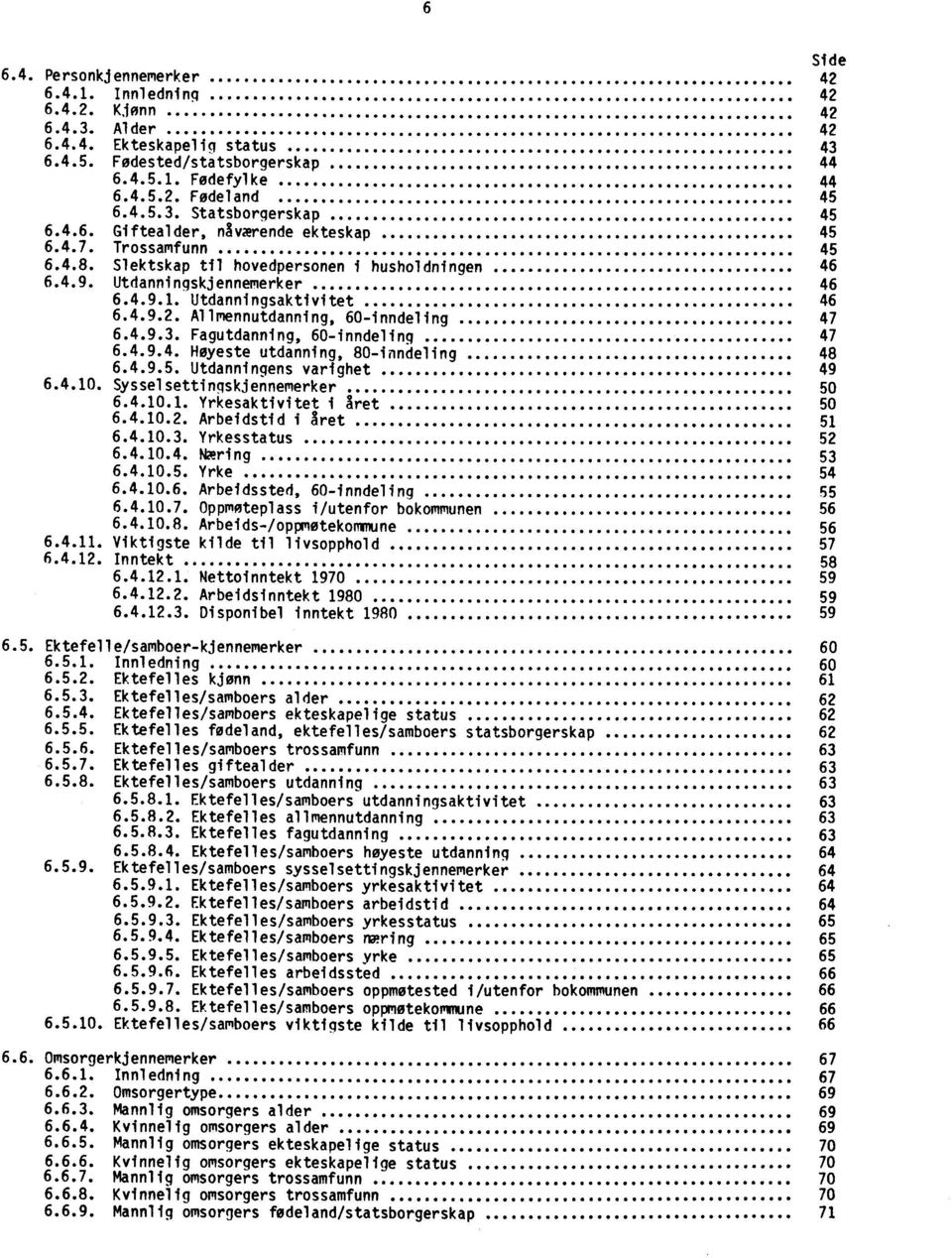 Fagutdanning, 60-inndeling 6.4.9.4. %este utdanning, 80-inndeling 6.4.9.5. Utdanningens varighet 6.4.10. Sysselsettingskjennemerker 6.4.10.1. Yrkesaktivitet i Aret 6.4.10.2. Arbeidstid i Aret 6.4.10.3.