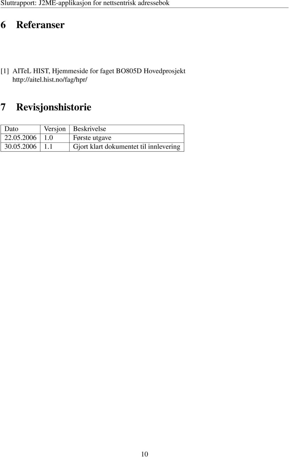 no/fag/hpr/ 7 Revisjonshistorie Dato Versjon Beskrivelse