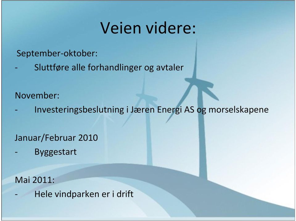 Investeringsbeslutning i Jæren Energi AS og