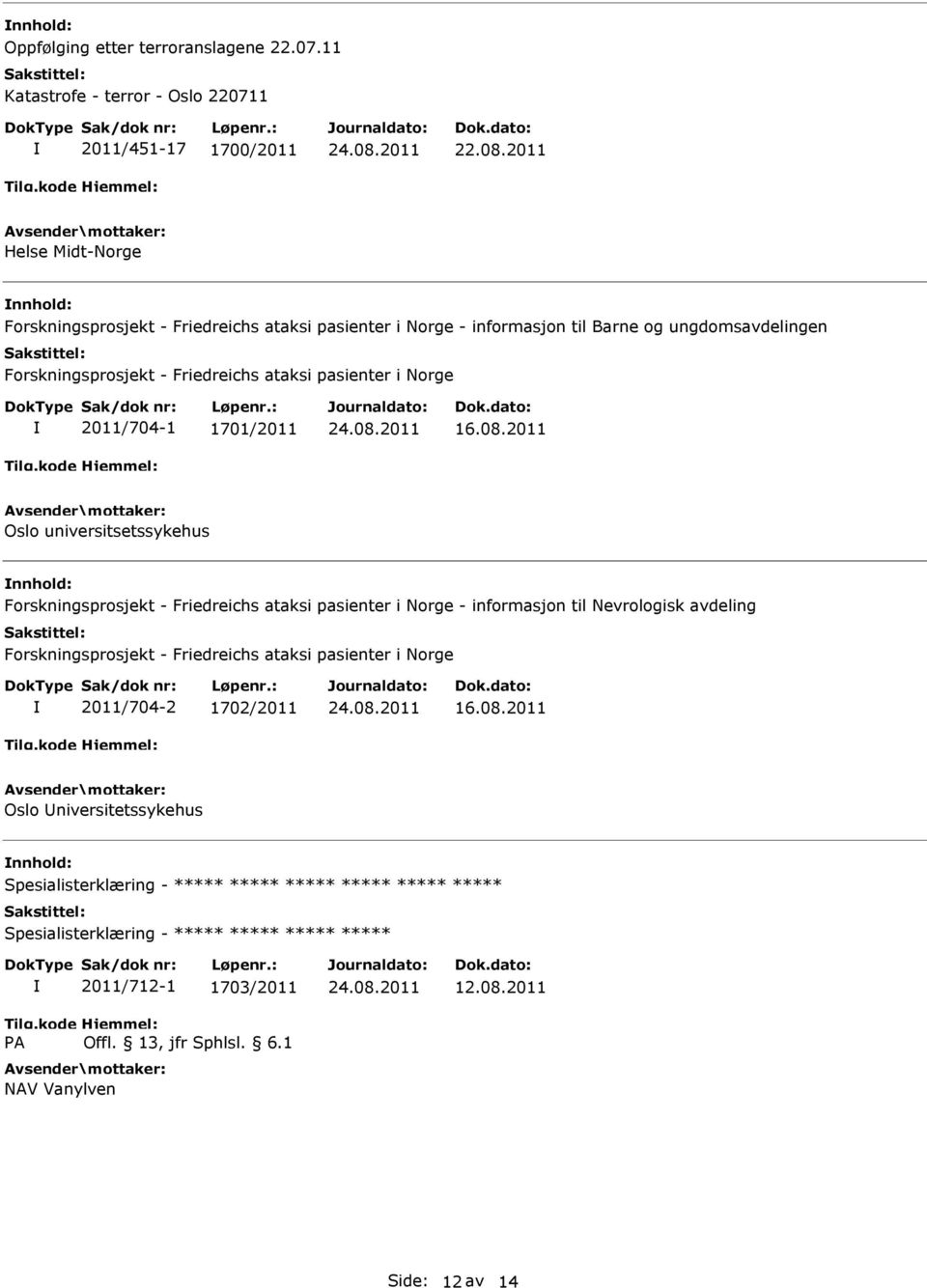 Norge 2011/704-1 1701/2011 16.08.