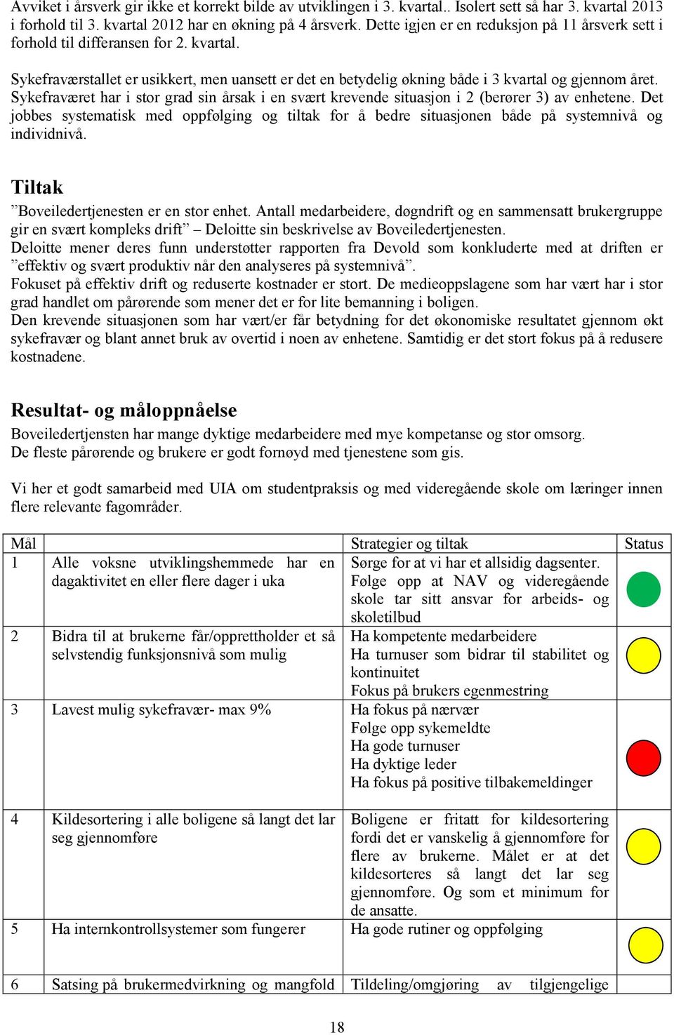 Sykefraværet har i stor grad sin årsak i en svært krevende situasjon i 2 (berører 3) av enhetene.