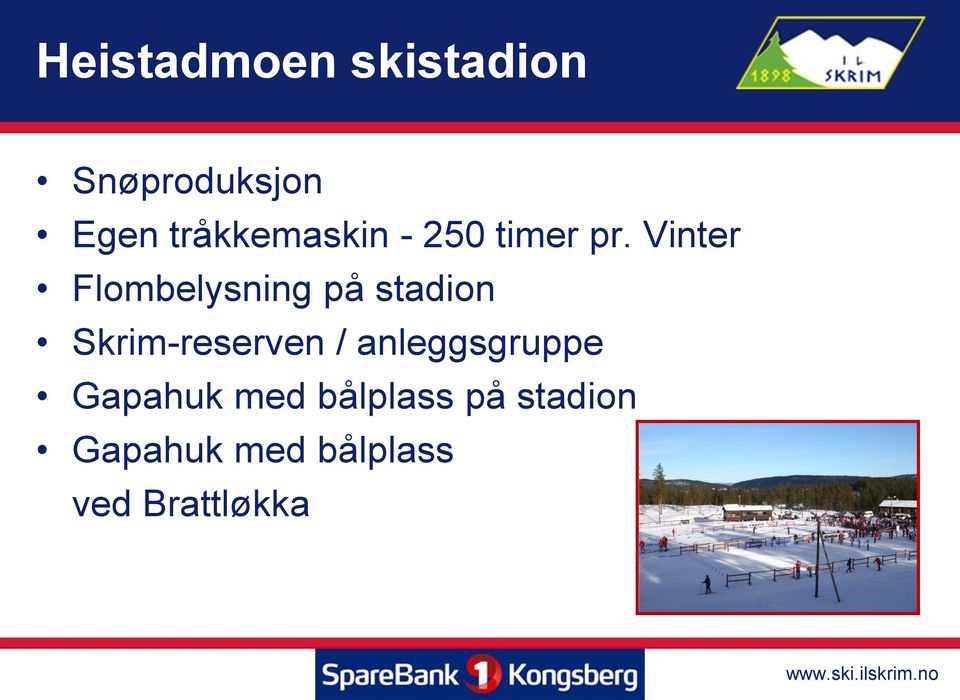 Vinter Flombelysning på stadion Skrim-reserven /