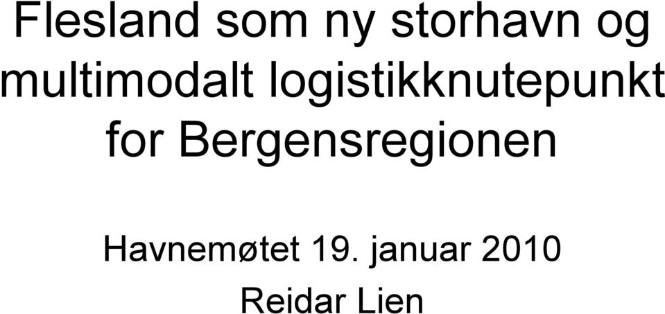 logistikknutepunkt for