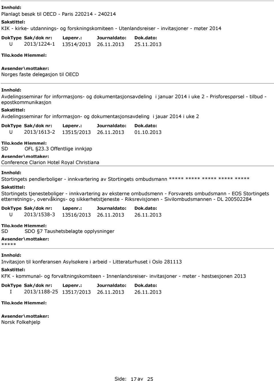 2014 i uke 2 2013/1613-2 13515/2013 OFL 23.3 Offentlige innkjøp 01.10.