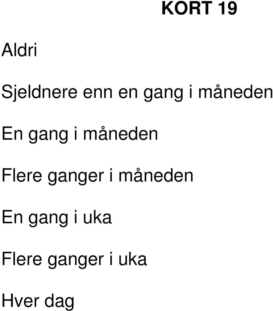 måneden Flere ganger i måneden