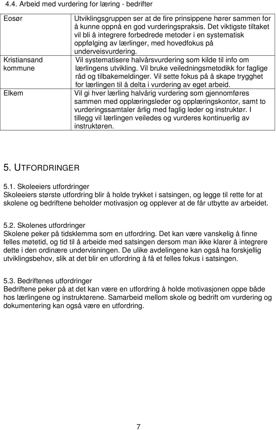 Vil systematisere halvårsvurdering som kilde til info om lærlingens utvikling. Vil bruke veiledningsmetodikk for faglige råd og tilbakemeldinger.