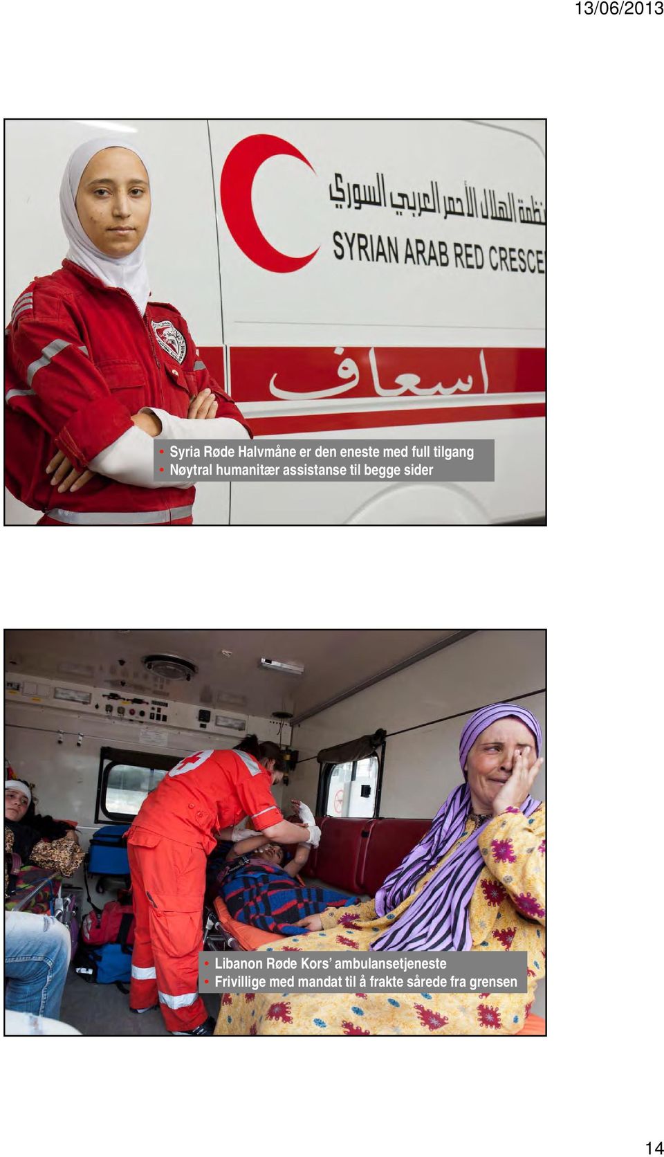 sider Libanon Røde Kors ambulansetjeneste
