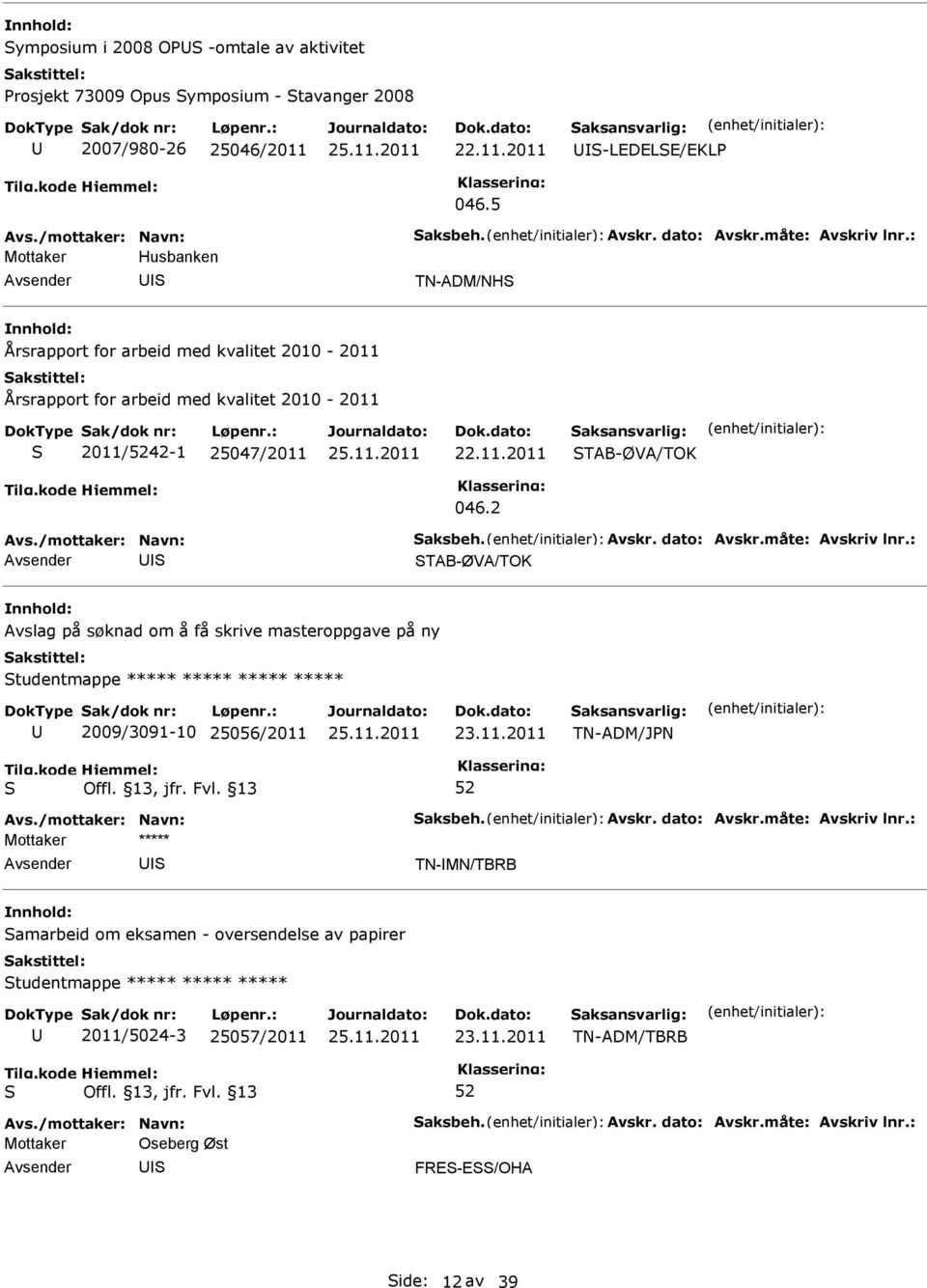 25047/2011 22.11.2011 TAB-ØVA/TOK 046.