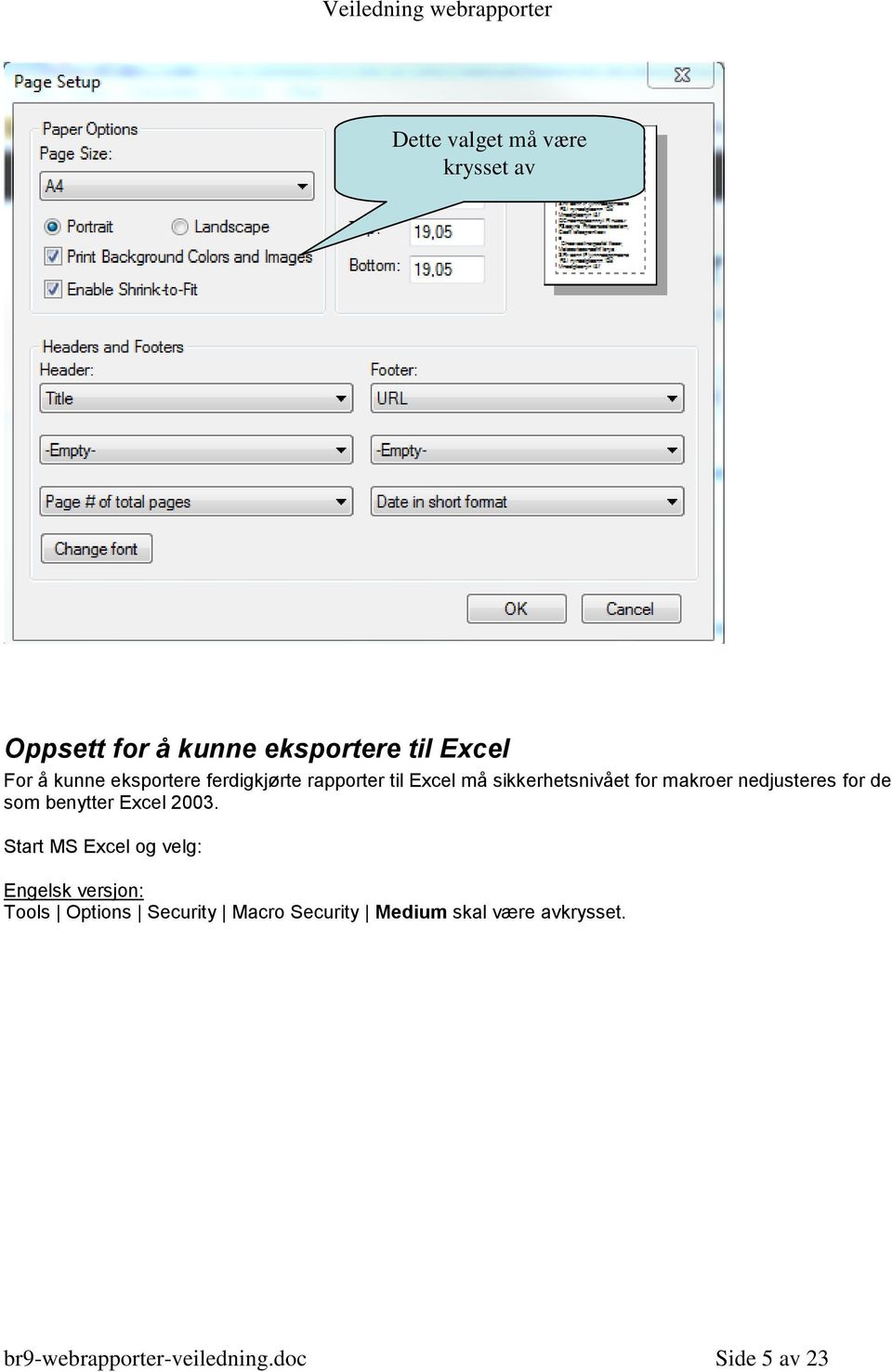 for de som benytter Excel 2003.