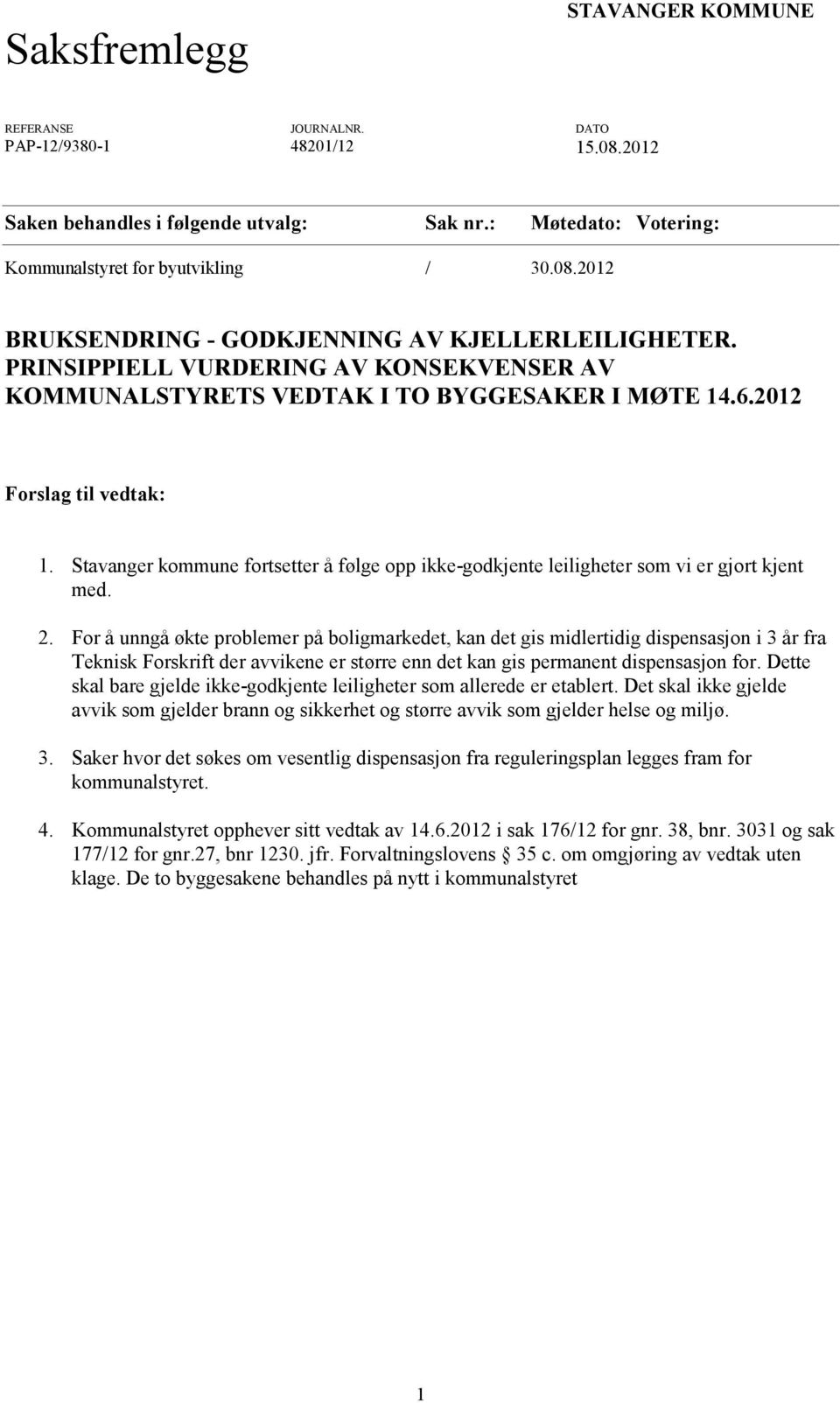 Stavanger kommune fortsetter å følge opp ikke-godkjente leiligheter som vi er gjort kjent med. 2.