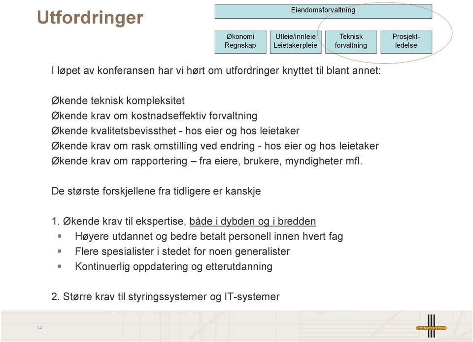 brukere, myndigheter mfl. De største forskjellene fra tidligere er kanskje 1.