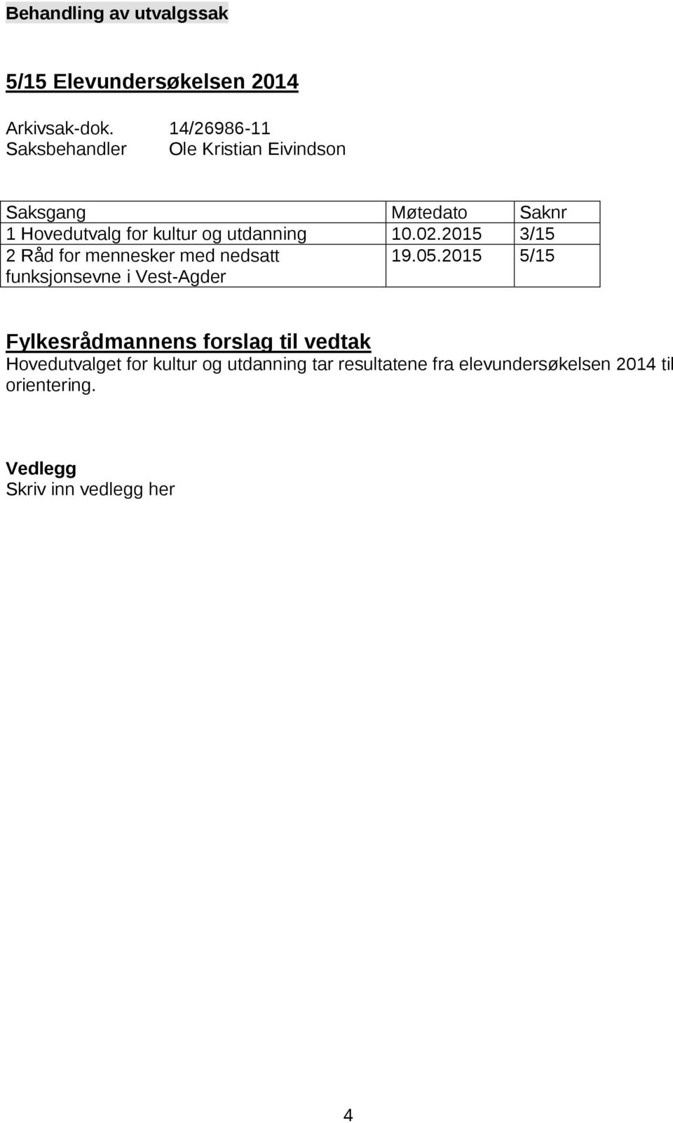 utdanning 10.02.2015 3/15 2 Råd for mennesker med nedsatt funksjonsevne i Vest-Agder 19.05.