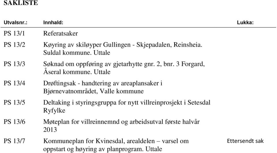 Suldal kommune. Uttale Søknad om oppføring av gjetarhytte gnr. 2, bnr. 3 Forgard, Åseral kommune.