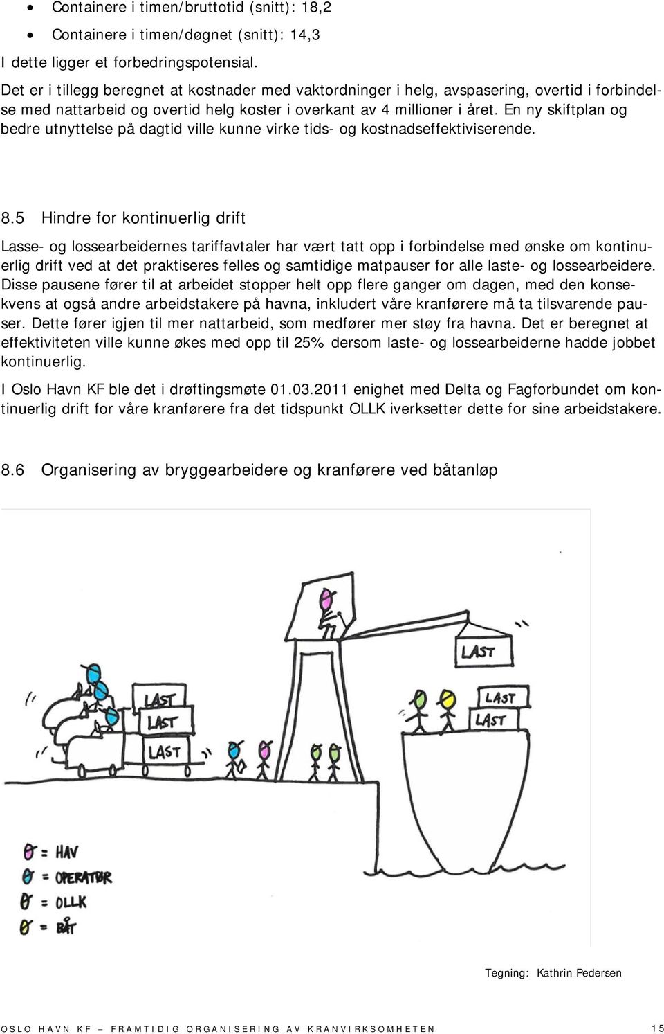 En ny skiftplan og bedre utnyttelse på dagtid ville kunne virke tids- og kostnadseffektiviserende. 8.