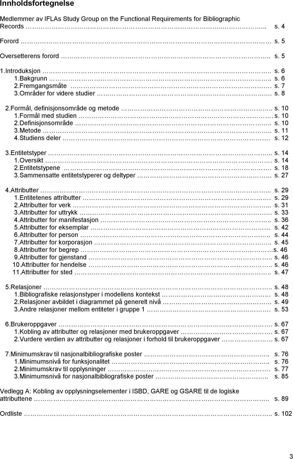 Entitetstyper... s. 14 1.Oversikt. s. 14 2.Entitetstypene. s. 18 3.Sammensatte entitetstyperer og deltyper s. 27 4.Attributter... s. 29 1.Entitetenes attributter. s. 29 2.Attributter for verk... s. 31 3.