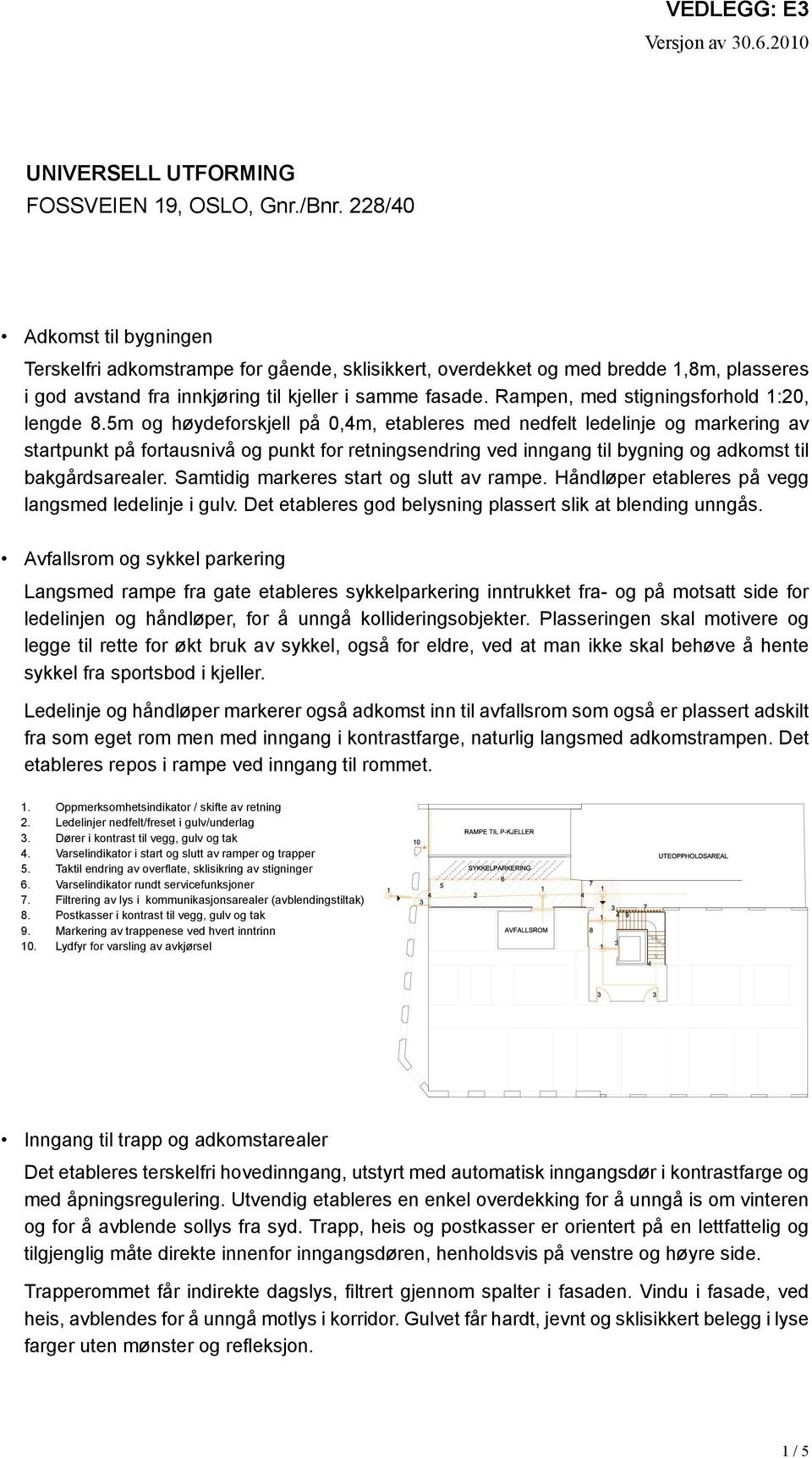 Rampen, med stigningsforhold 1:20, lengde 8.