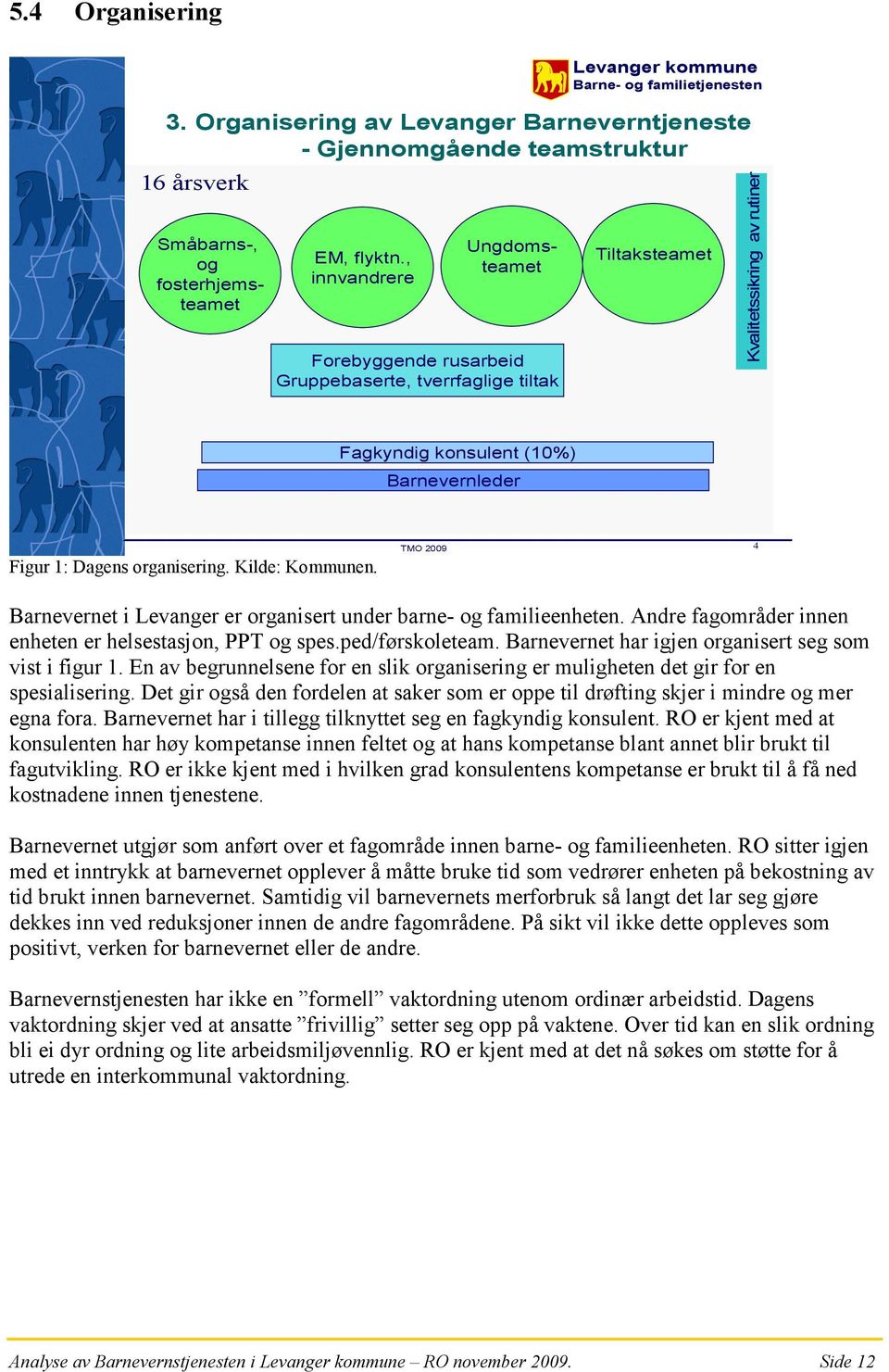 Kilde: Kommunen. TMO 2009 4 Barnevernet i Levanger er organisert under barne- og familieenheten. Andre fagområder innen enheten er helsestasjon, PPT og spes.ped/førskoleteam.