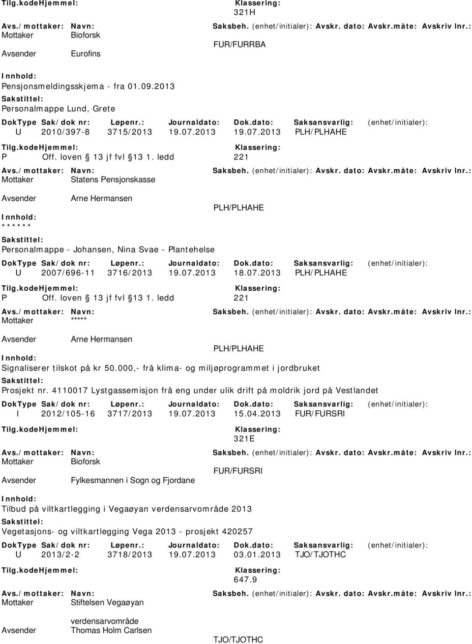 000,- frå klima- og miljøprogrammet i jordbruket Prosjekt nr. 4110017 Lystgassemisjon frå eng under ulik drift på moldrik jord på Vestlandet I 2012/105-16 3717/2013 19.07.2013 15.04.