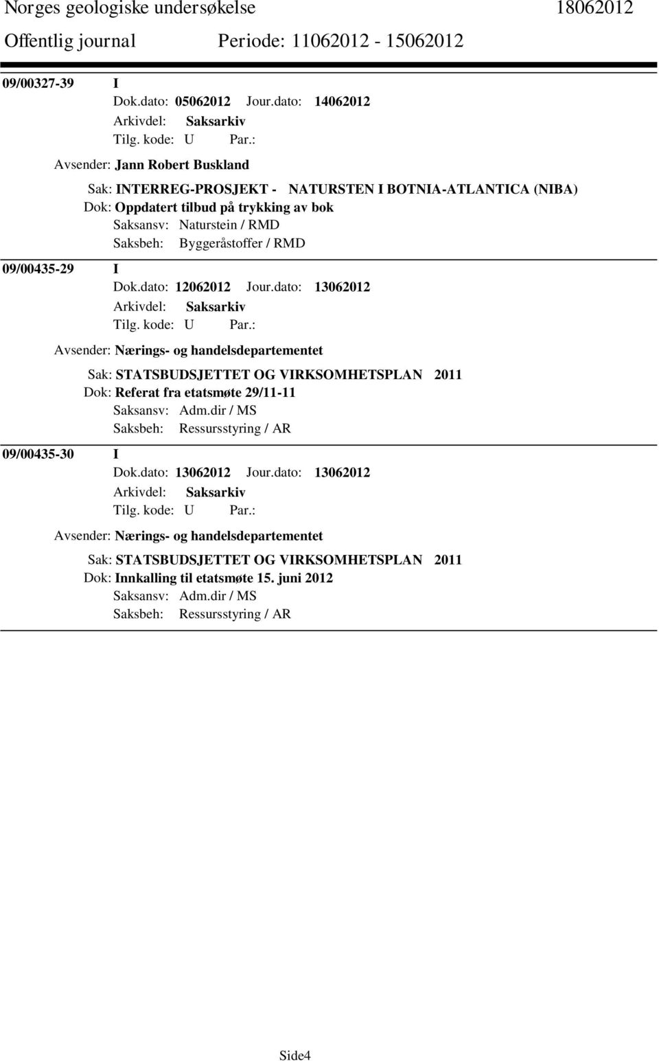 Saksansv: Naturstein / RMD Saksbeh: Byggeråstoffer / RMD 09/00435-29 I Dok.dato: 12062012 Jour.