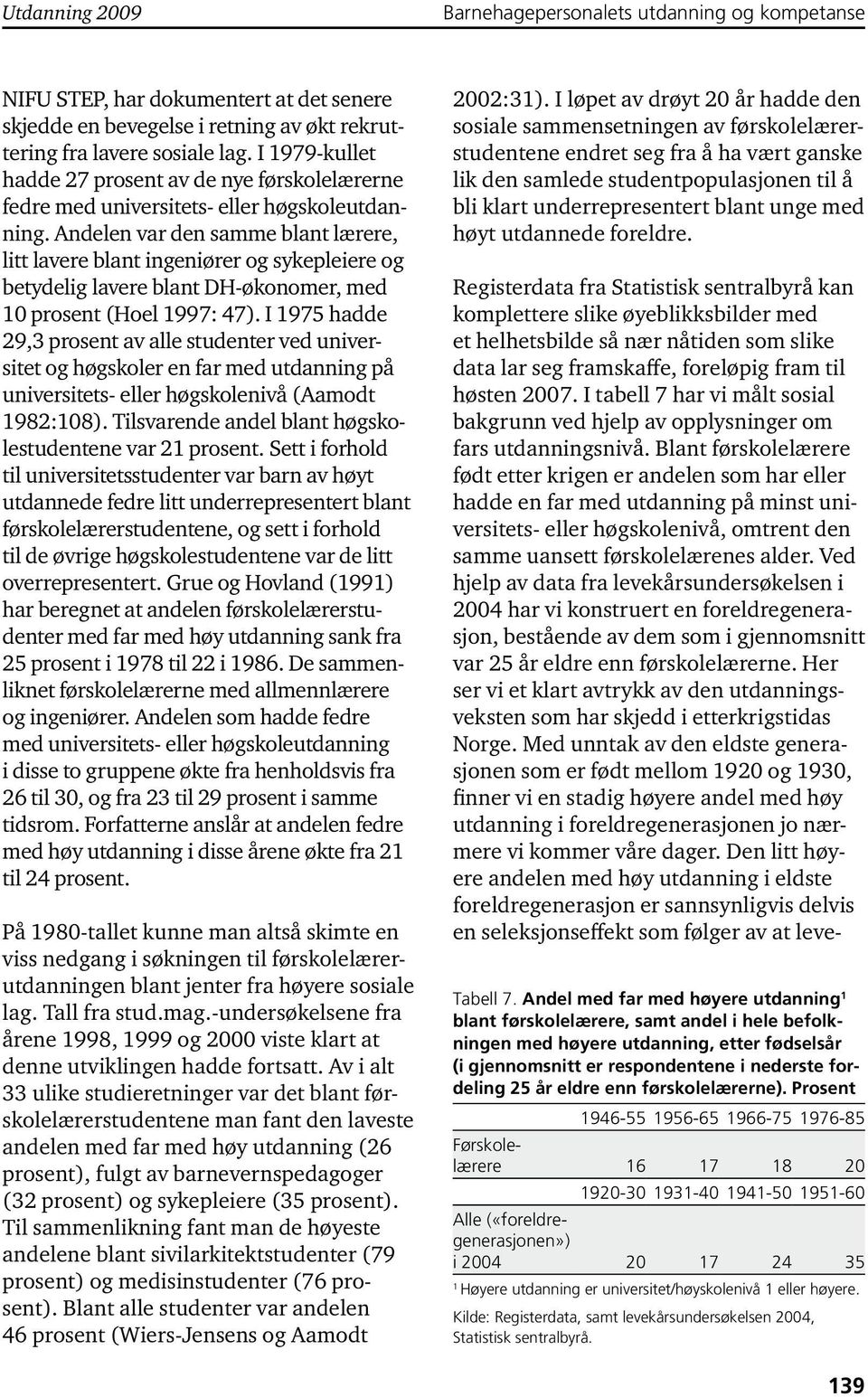 Andelen var den samme blant lærere, litt lavere blant ingeniører og sykepleiere og betydelig lavere blant DH-økonomer, med 10 prosent (Hoel 1997: 47).