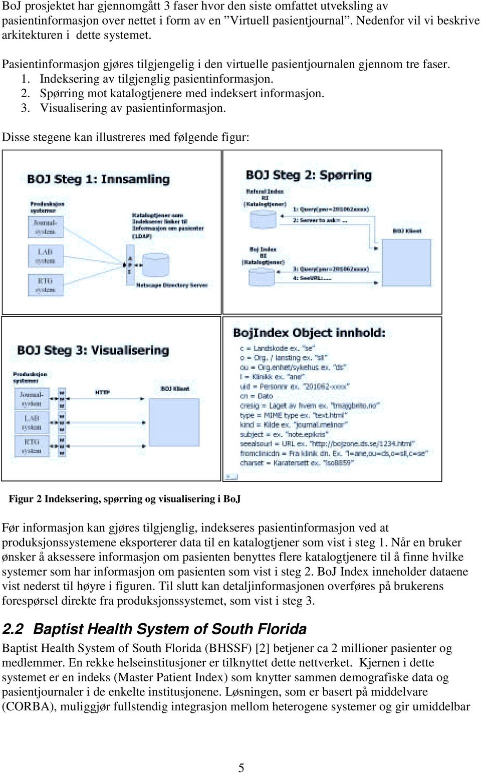 Spørring mot katalogtjenere med indeksert informasjon. 3. Visualisering av pasientinformasjon.