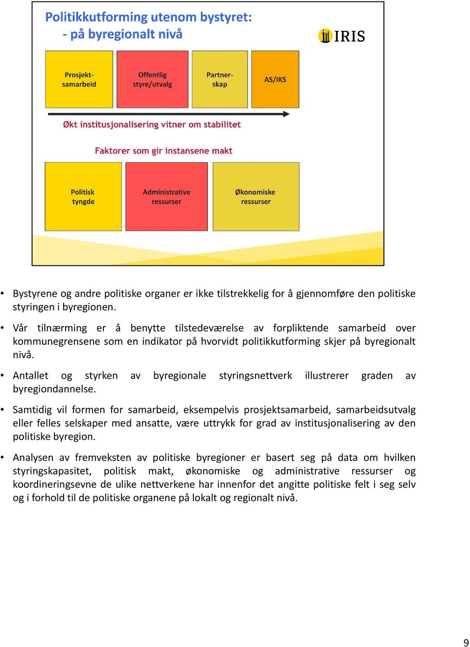 Antallet og styrken av byregionale styringsnettverk illustrerer graden av byregiondannelse.