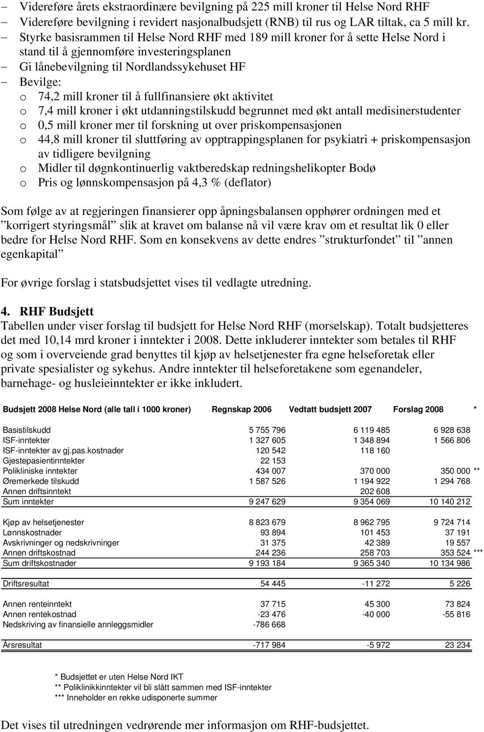 til å fullfinansiere økt aktivitet o 7,4 mill kroner i økt utdanningstilskudd begrunnet med økt antall medisinerstudenter o 0,5 mill kroner mer til forskning ut over priskompensasjonen o 44,8 mill