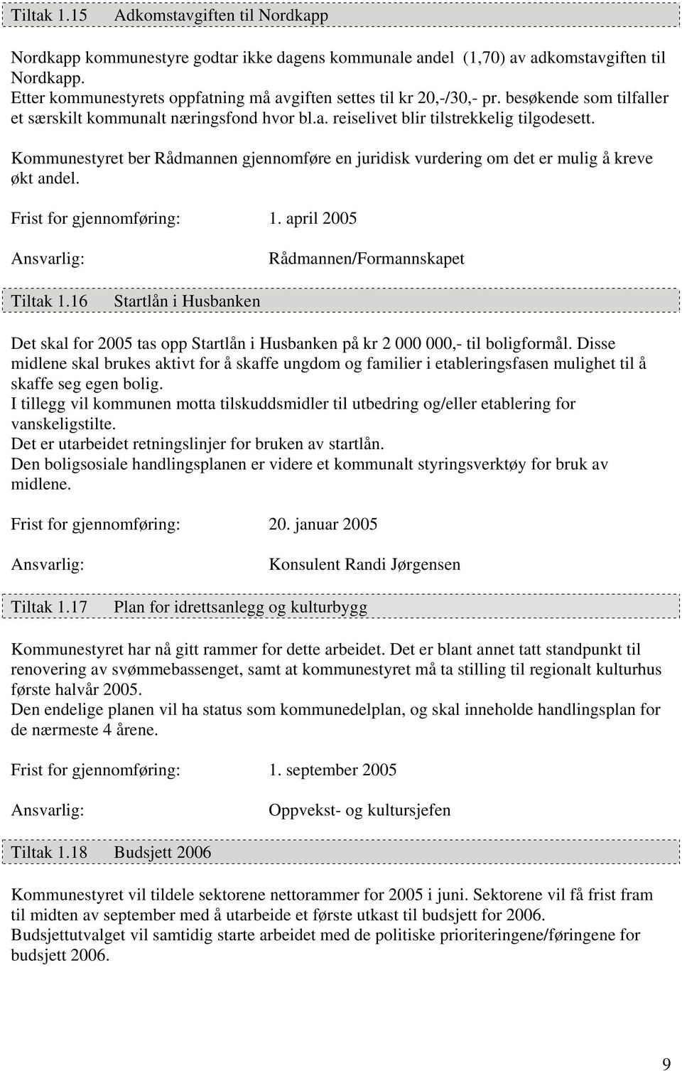 Kommunestyret ber Rådmannen gjennomføre en juridisk vurdering om det er mulig å kreve økt andel. Frist for gjennomføring: 1. april 2005 Rådmannen/Formannskapet Tiltak 1.